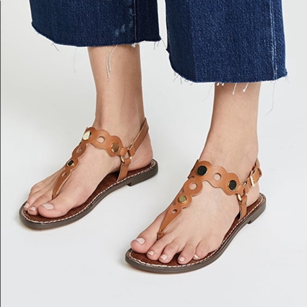 Sam Edelman tan hilly flat thong sandals size 7.5
